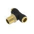 23-14397-007 by FREIGHTLINER - Air Brake Air Line Fitting - Glass Fiber Reinforced with Nylon, Tee, Brass, Push-to-Connect, 0.50 MPT, 0.38NT, 0.50NT
