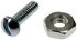 784-700D by DORMAN - Machine Screw-Round Head Slotted- 6-32 x 1/2 In. With Hex Nut