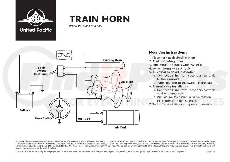 46151 by UNITED PACIFIC - Train Horn - 3 Trumpet 