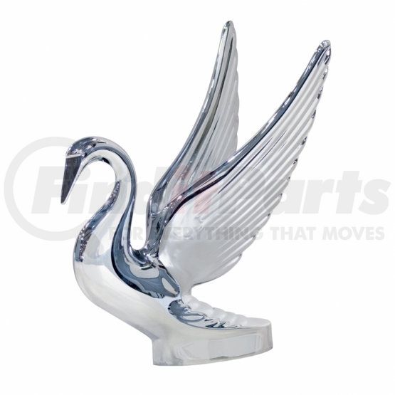 72001 by UNITED PACIFIC - Hood Ornament - Chrome, Swan