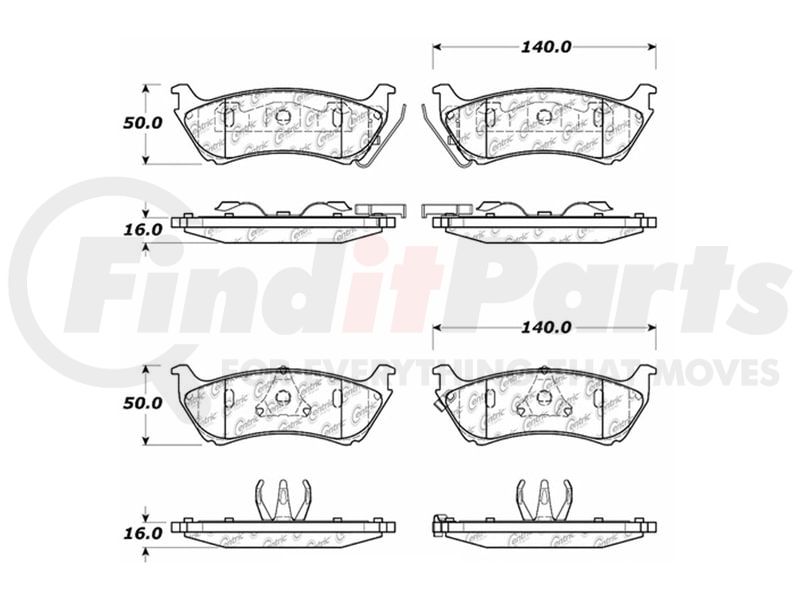 Centric 104.07610 Disc Brake Pad Set PosiQuiet Semi Met Pads