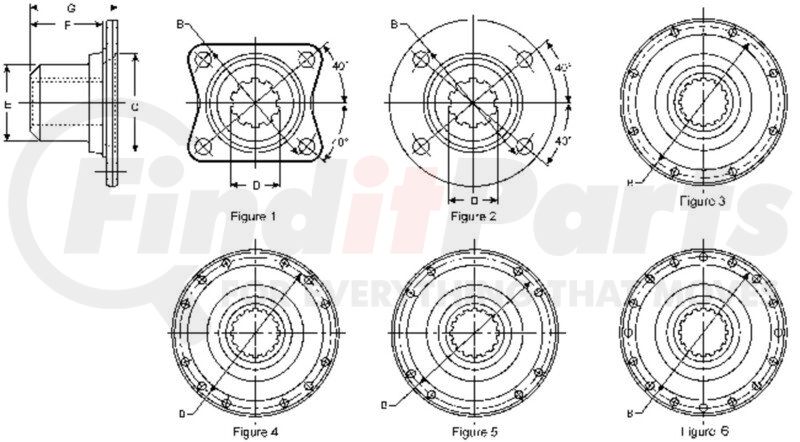 Dana Spicer 315DIN-1-71X Drive Shaft Companion Flange + Cross Reference ...