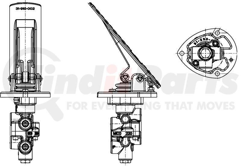 MICO 06-466-216 Air Brake Spring Brake Modulating Valve | FinditParts