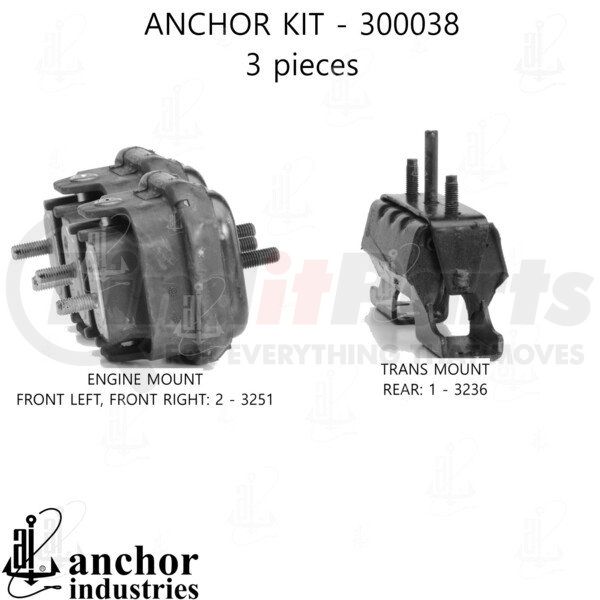 300038 by ANCHOR MOTOR MOUNTS ENGINE MNT KIT