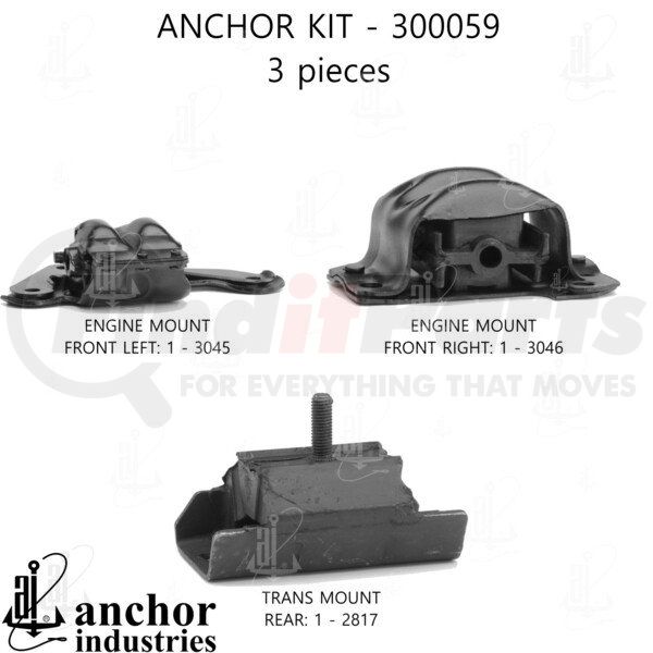 300059 by ANCHOR MOTOR MOUNTS ENGINE MNT KIT