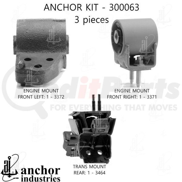 300063 by ANCHOR MOTOR MOUNTS ENGINE MNT KIT