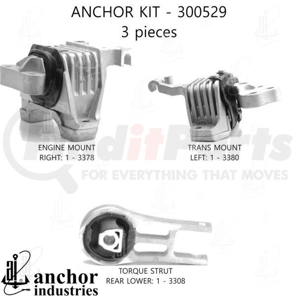 300529 by ANCHOR MOTOR MOUNTS 300529