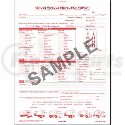 13928 by JJ KELLER - Refuse Truck Driver's Vehicle Inspection Report ...