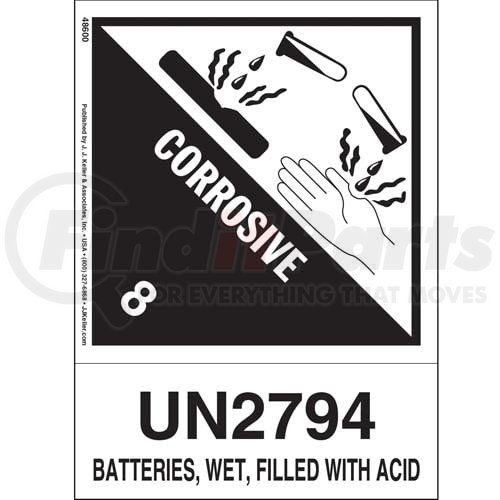 48600 By Jj Keller Numbered Panel Proper Shipping Name Label Class