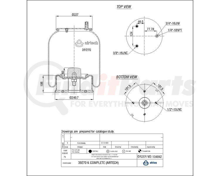 Airtech Air Springs 39270K Suspension Air Spring Kit + Cross Reference