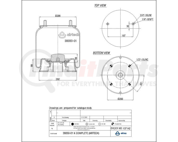 Airtech Air Springs 38050-01 Suspension Air Spring Kit +