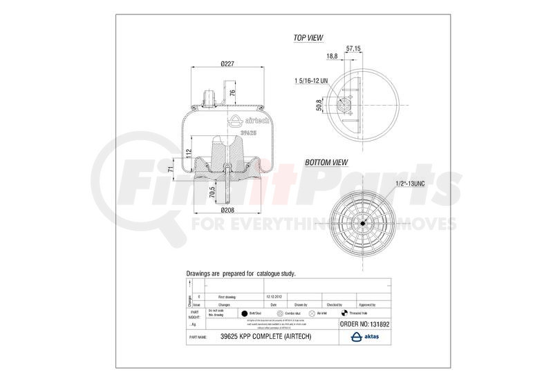 Airtech Air Springs 39625KPP Suspension Air Spring Kit + Cross