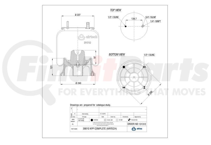 Airtech Air Springs 39010KPP Suspension Air Spring Kit + Cross