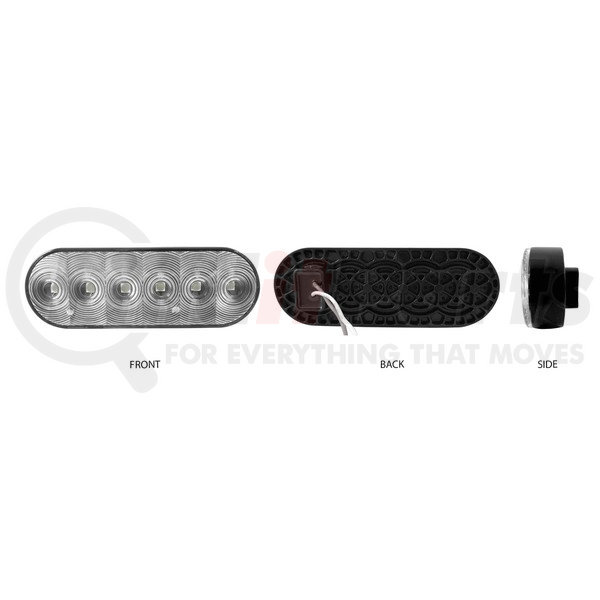 Oval Grommet Mount LED Flood Work Lamp w/ Bubble Lens & Reflector Cap