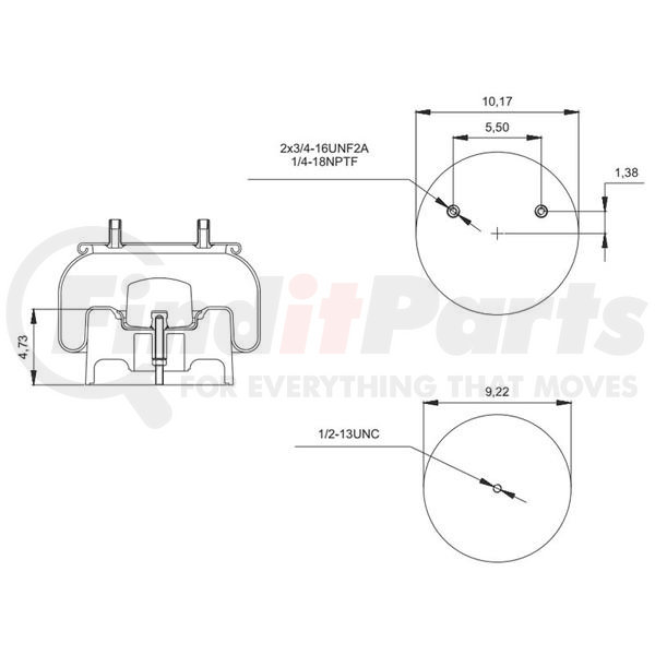 S21800 by HENDRICKSON HENDRICKSON AIR SPRING (8709) AIRBAG, AAT/AANT, 23K