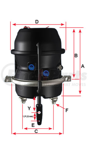 MGM Brakes 3534951 Air Brake Chamber + Cross Reference | FinditParts