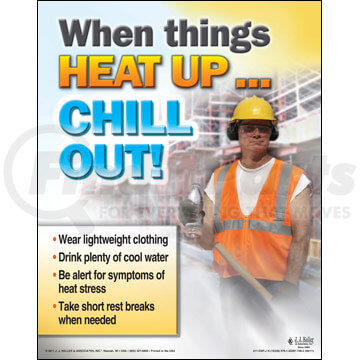 16338 by JJ KELLER - Heat Stress - Construction Safety Poster - When ...