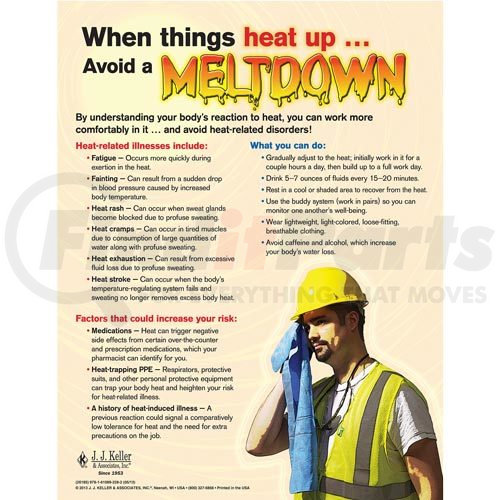 26185 by JJ KELLER - Heat Stress - Construction Safety Poster - 
