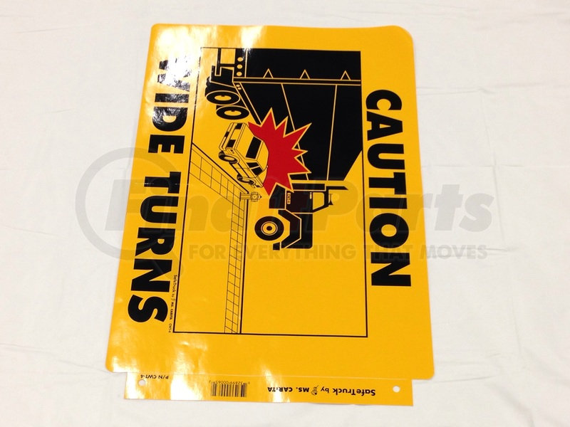 Carita CWT-4 Decal  "CAUTION WIDE TURNS"  SafeTruck by Ms 