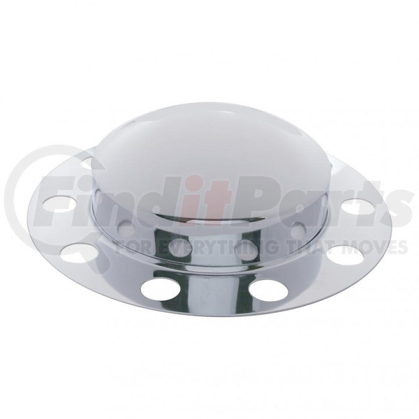 2 Piece Kit 33mm Nut Size Dome Chrome Aluminum Wheel Front Axle Cover