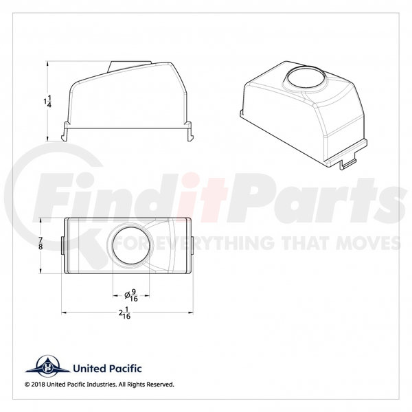 41356 by UNITED PACIFIC 2006+ Kenworth Rocker Switch Plug w/ Purple