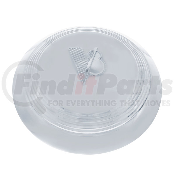 Model A6029 United Pacific V8 Embossed Stainless Steel Hub Cap for 1940-41 Ford Car & Truck 