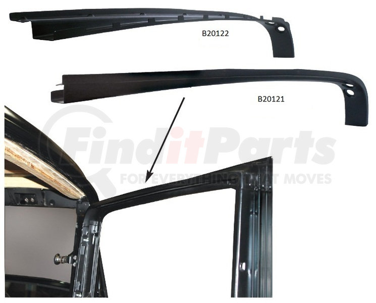 B20122 by UNITED PACIFIC Upper Door Jamb Cover For 1932 Ford 5Window