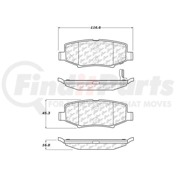 Centric Parts 300.12740 Semi Metallic Brake Pad with Shim 30012740 Centric Parts 300.12740 Semi Metallic Brake Pad with Shim 30012740