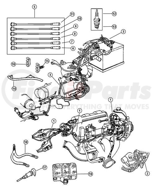 Chrysler 04609018 - CABLE. Ignition. Diagram 7 | FinditParts