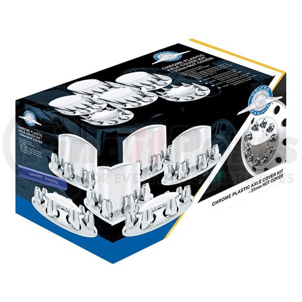 10305 by UNITED PACIFIC Chrome Axle Cover Complete Front/Rear Combo