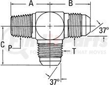 Weatherhead 2246-2-4S - Aeroquip Adapter Adaptor Mp x Uno' Fem