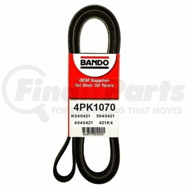 thumbnail image 2 of Bando 4PK1070 Serpentine Belt – OEM Quality, 4 Ribs, 1070mm (42.1 Inches), EPDM Rubber 2 of 11