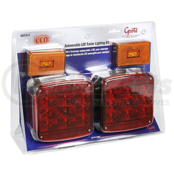 658705 by GROTE Submersible Trailer Lighting Kit for Trailers Under 80″ Wide, With Clearance