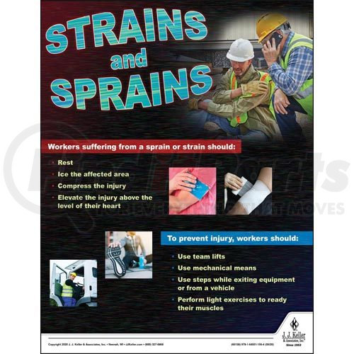 60138 by JJ KELLER Strains and Sprains Construction Safety Poster