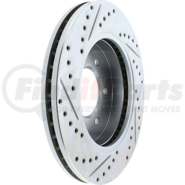 Disc Brake Rotor-Select Sport Cross-Drilled and Slotted Front Left Stoptech
