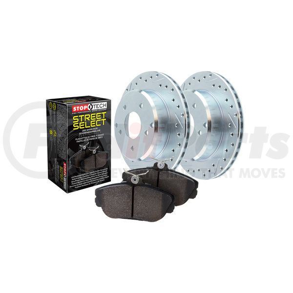 StopTech 227.65053R Select Sport Drilled and Slotted Brake Rotor; Front Right StopTech 227.65053R Select Sport Drilled and Slotted Brake Rotor; Front Right